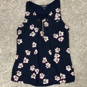 Express navy floral dressy tank size S